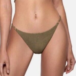 PILYQ Women's Euphoria Adjustable Teeny Bikini Bottom w Metallic Glitters Size M